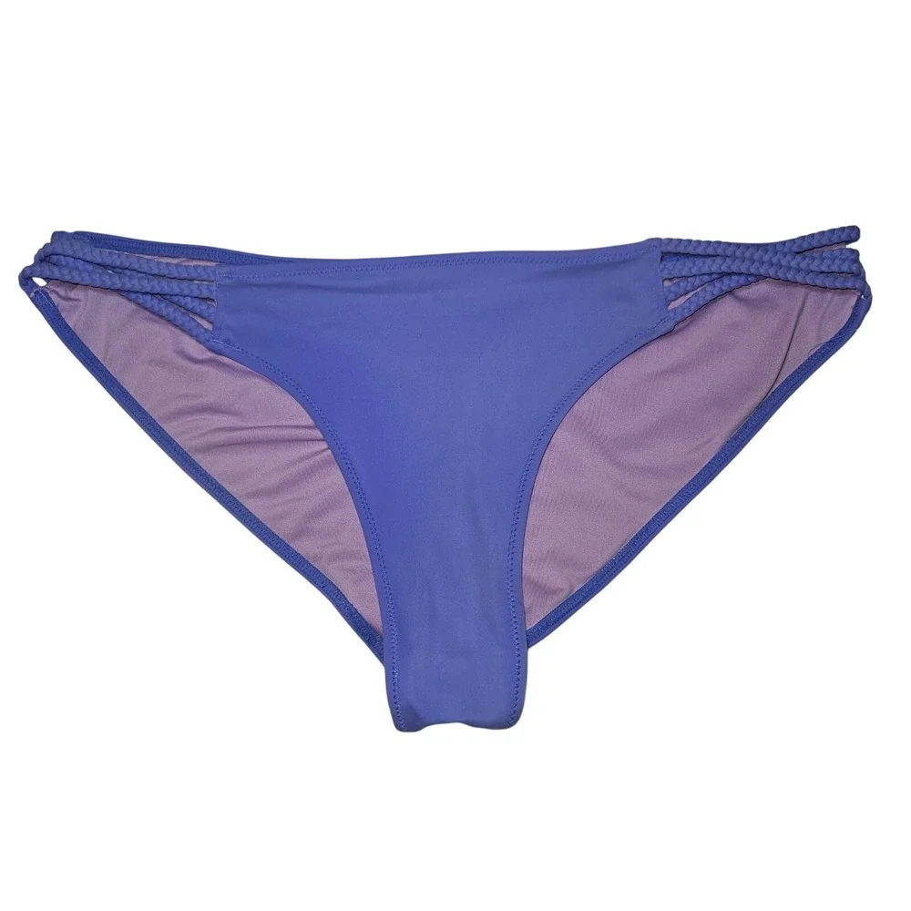 Victoria's Secret Bikini Bottom Purple Braided Strappy Side Medium Swim, Beach